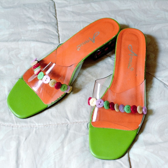 Vintage Annie Clear Plastic PVC shoes - Picture 2 of 2